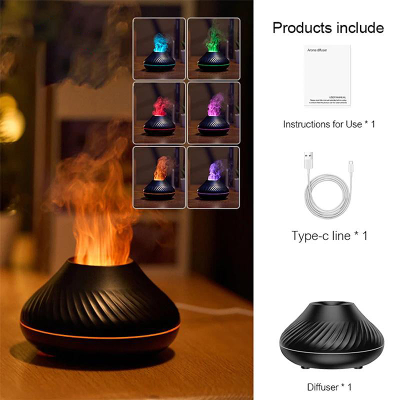 Quiet Aroma Diffuser with Flame Effect