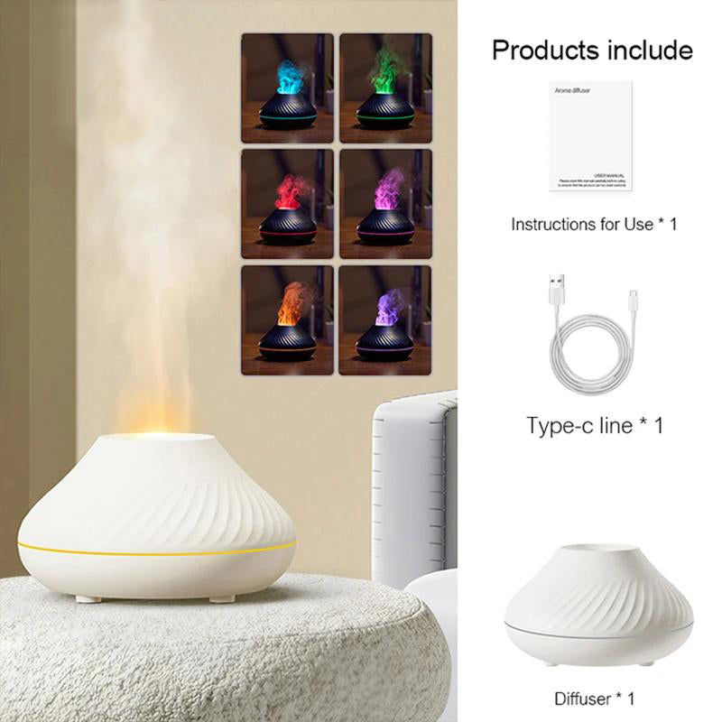 Quiet Aroma Diffuser with Flame Effect